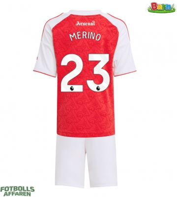 Arsenal Mikel Merino #23 Hemmaställ Barn 2025-26 Kortärmad (+ Korta byxor)